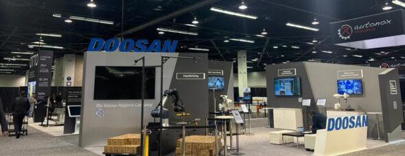 Doosan exhibit with robotic arms