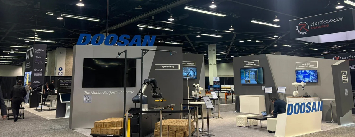 Doosan exhibit with robotic arms