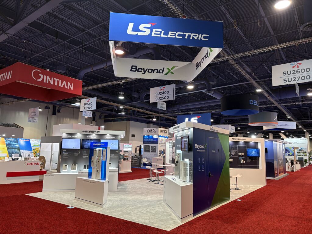 LS Electric booth from aisle view