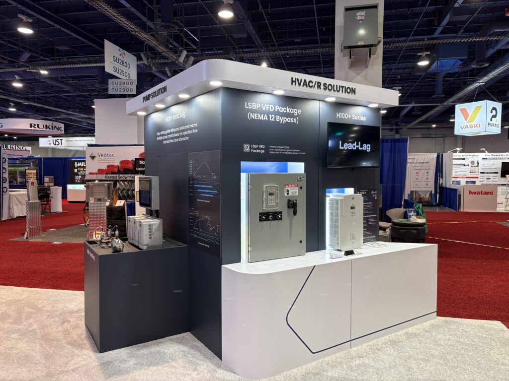 LS Electric branded product wall display