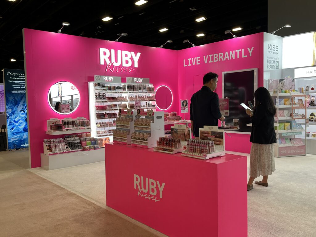 Ruby beauty product display counter