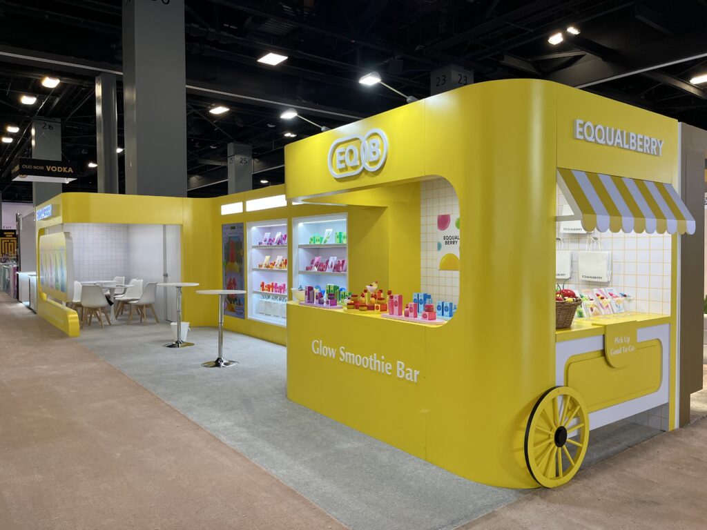 EQB yellow brand activation booth