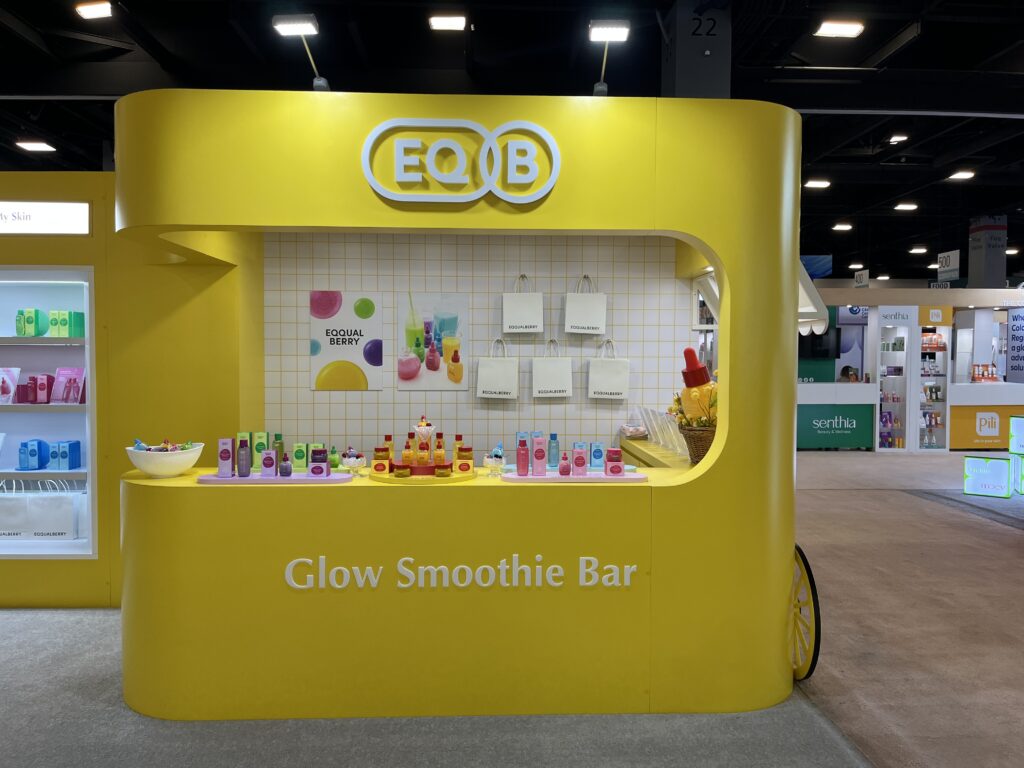 EQB glow smoothie bar exhibit