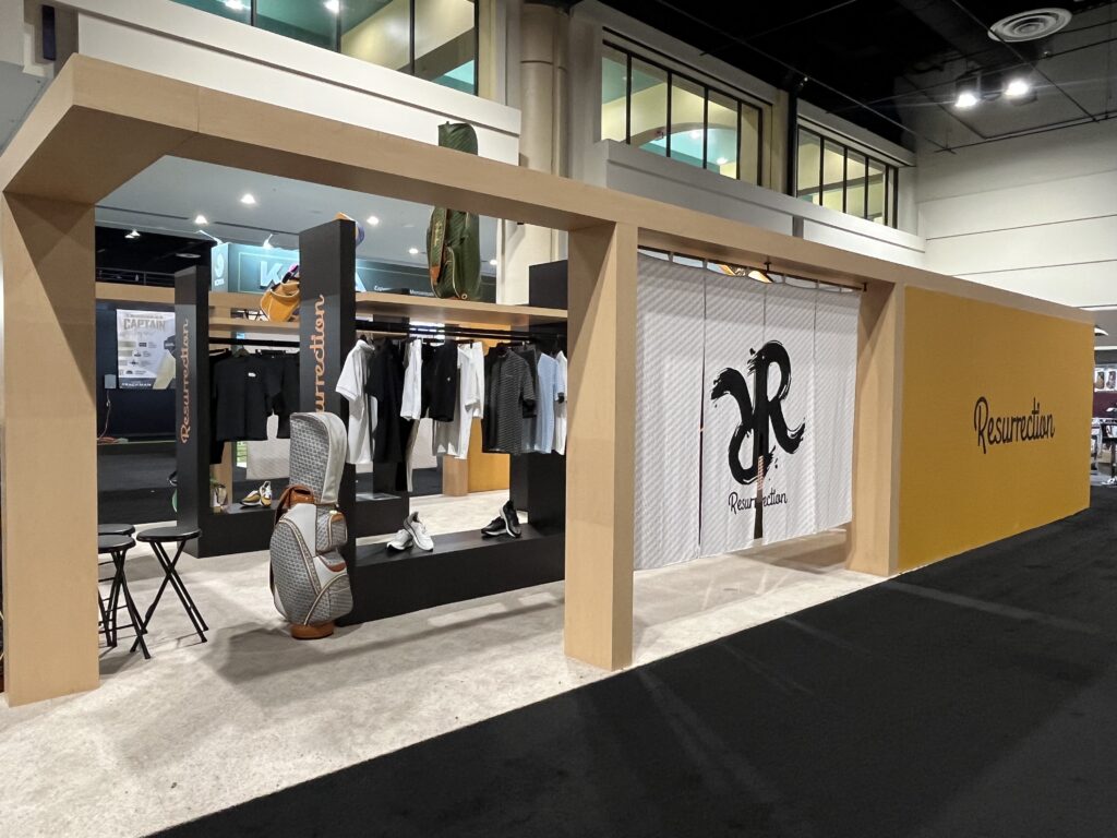 Custom apparel trade show booth