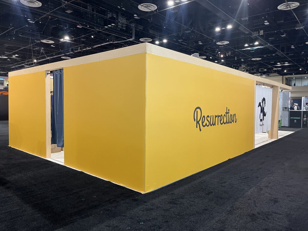 Yellow modular trade show booth