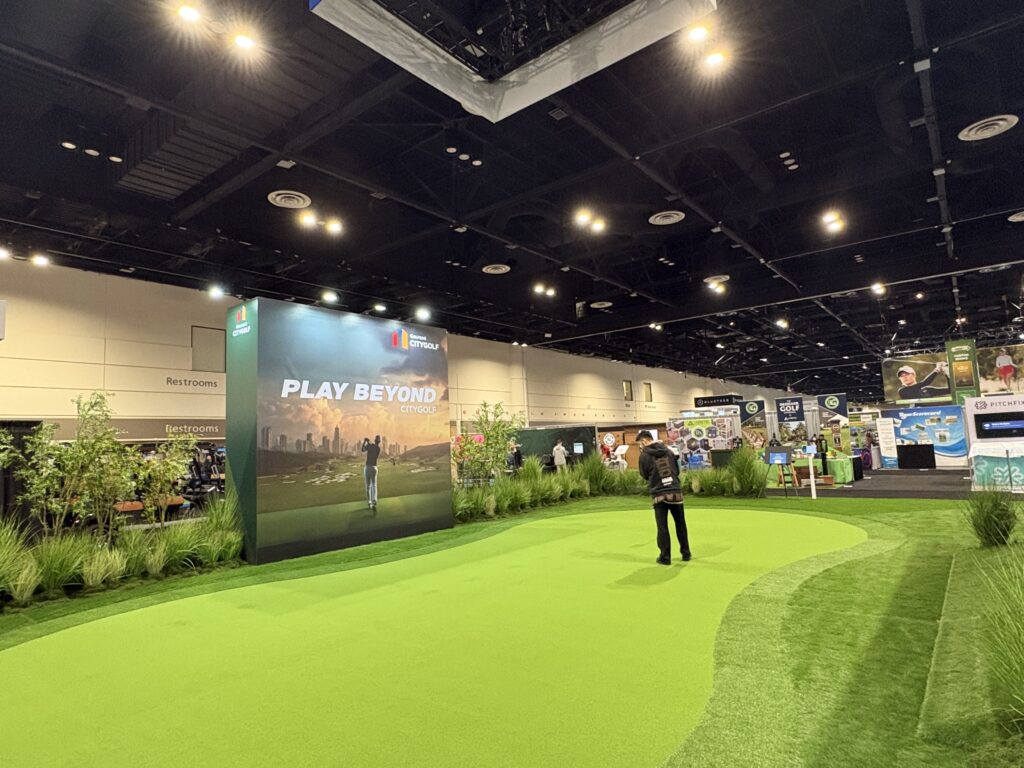 Branded turf exhibit environment