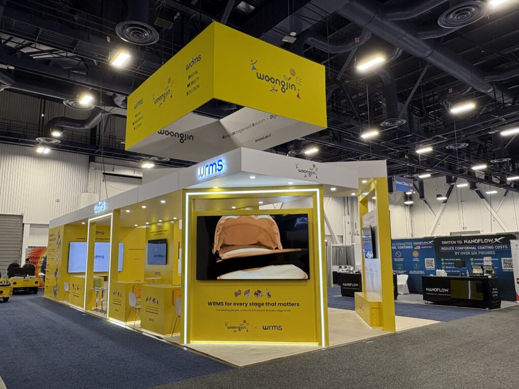 Woongjin booth with video display