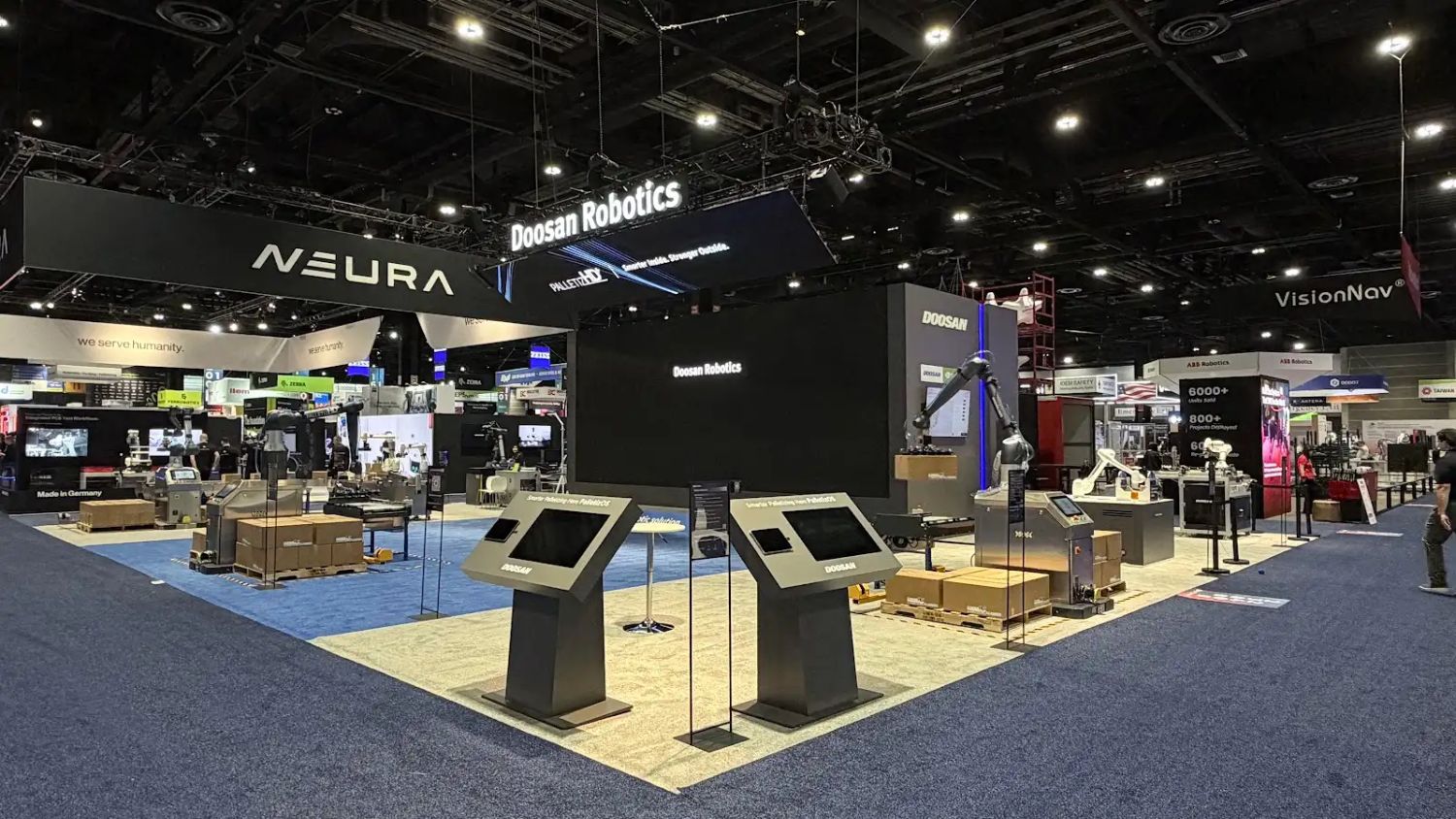 Doosan Robotics exhibit on the Automate 2026 show floor