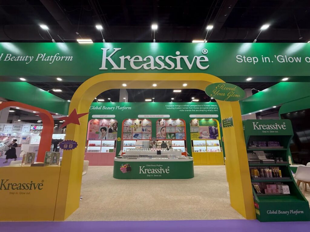 Entrance arch of the Kreassive booth at Cosmoprof North America