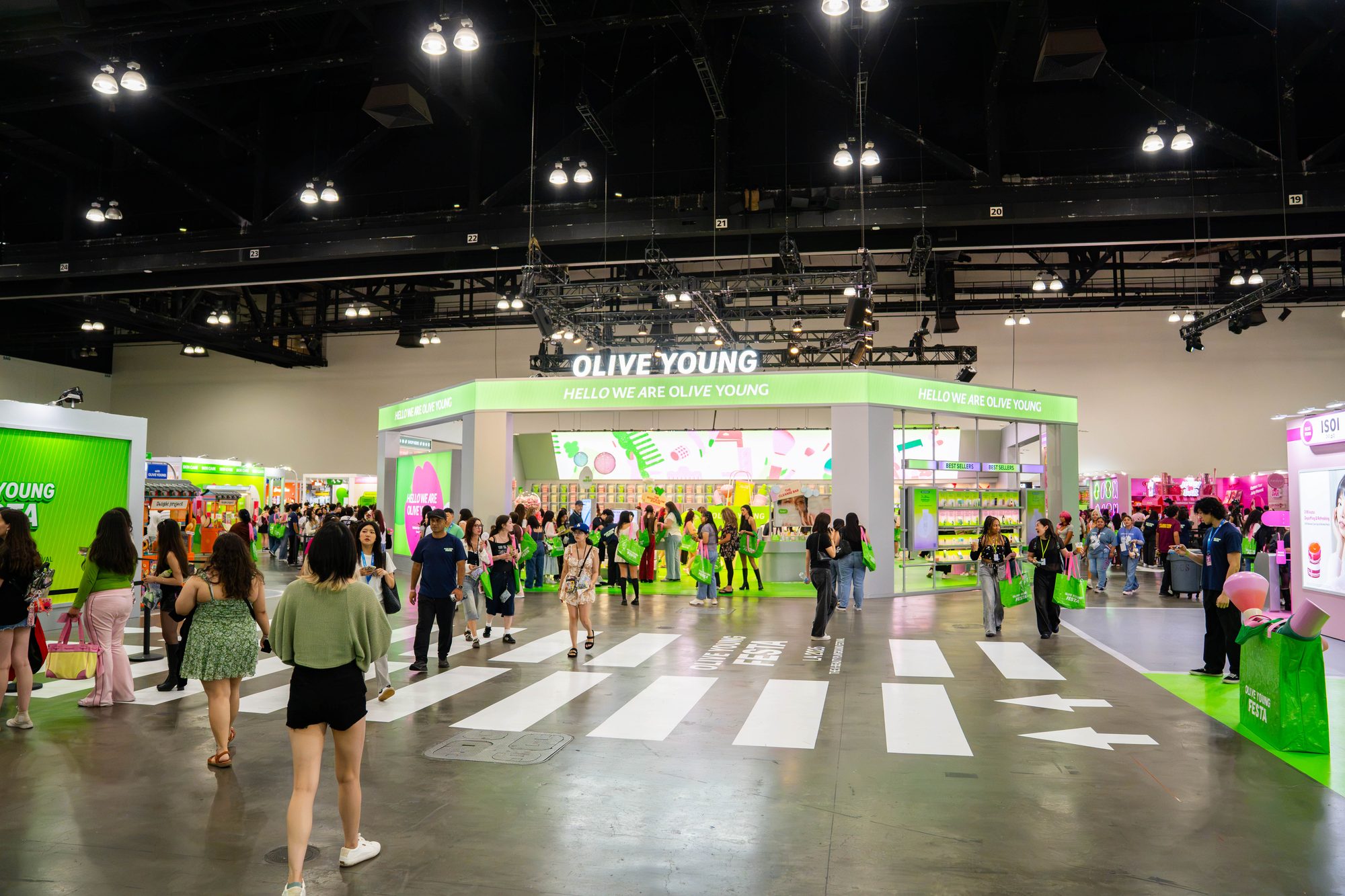 Olive Young Festa – KCON LA 2026 trade show exhibit by Beaver XP