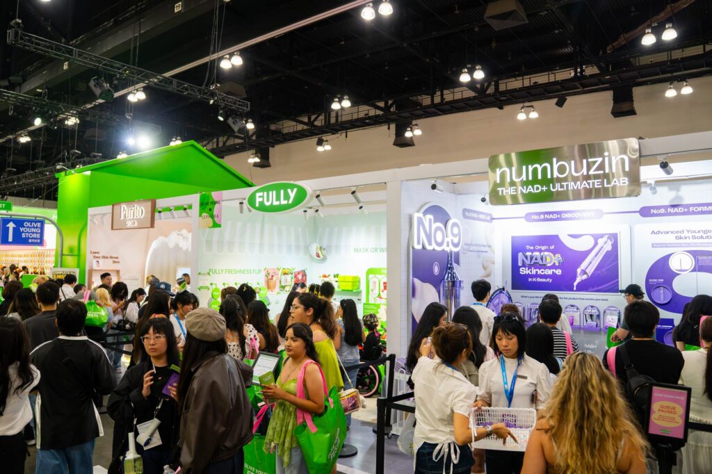 numbuzin, FULLY and Purito brand booths in the Olive Young Festa skincare zone